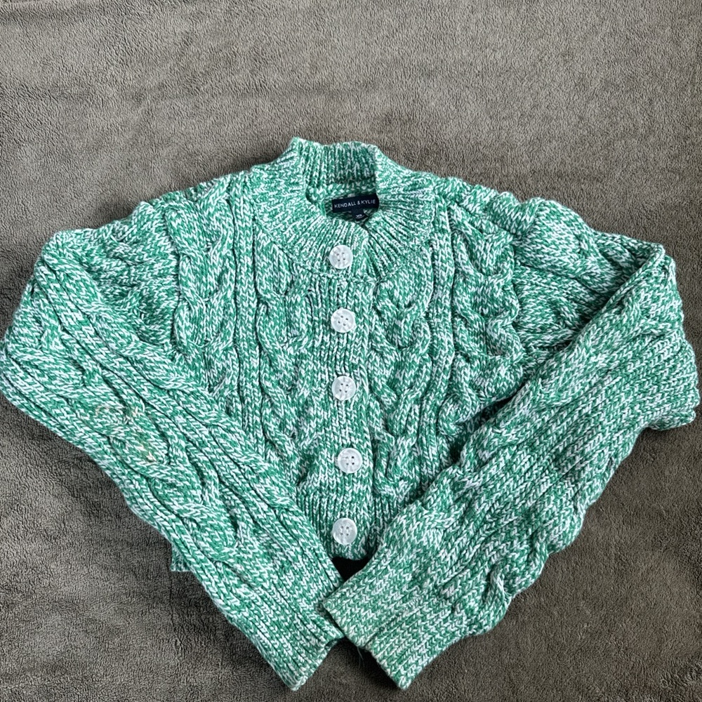 Pacsun Green Cable Knit Sweater